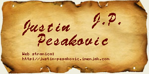 Justin Pešaković vizit kartica
